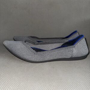 Rothy’s The Point Cloud Gray Birdseye Knit Pointed Toe Flats Womens Size 6